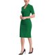 thumbnail image 4 of INSPIRE CHIC Vestido de Tubo para Mujer con Cuello en V, Mangas Cortas, Vestido Midi Ajustado para el Trabajo, Verde Talla S, 4 of 5