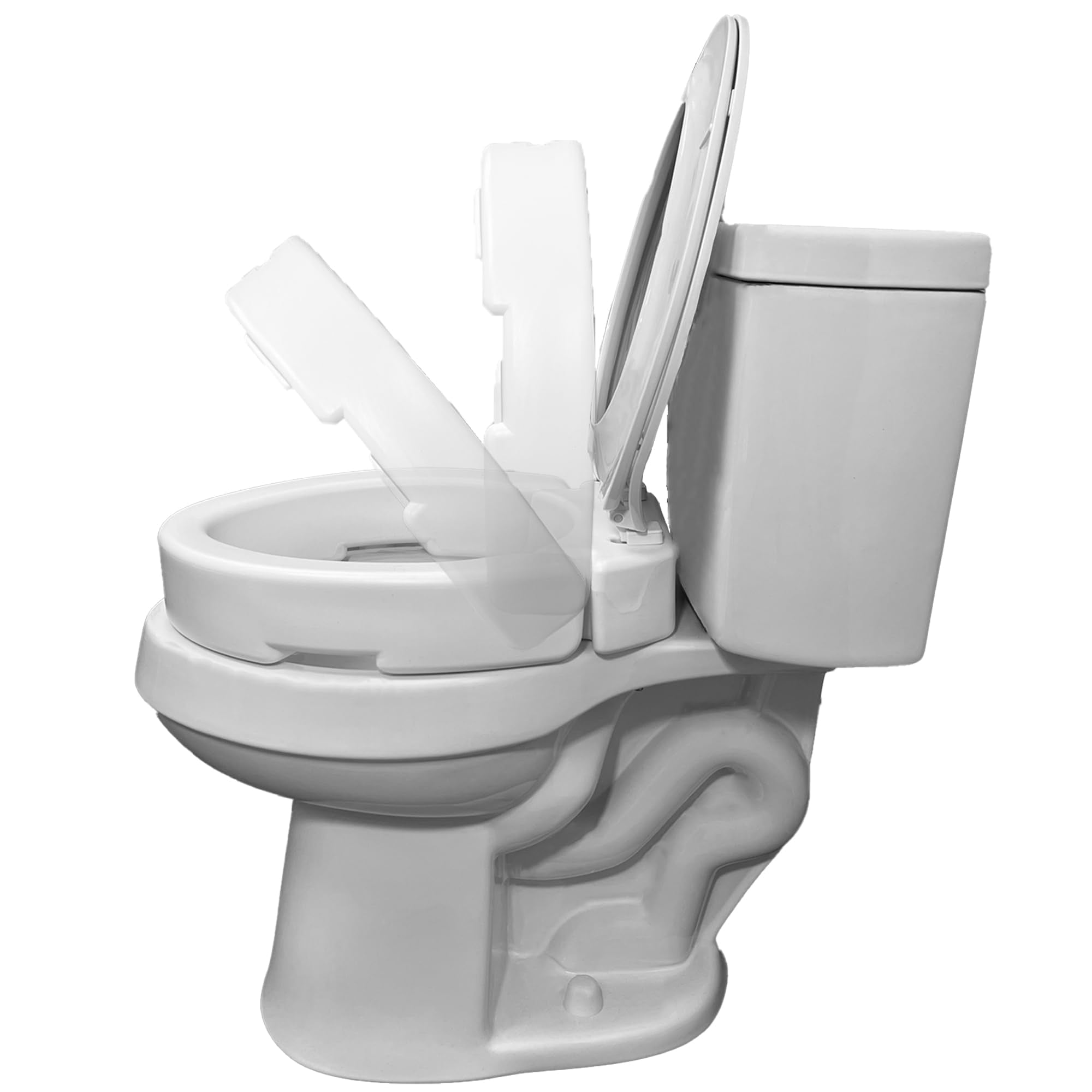 Elevador De Asiento De Inodoro Carex Alargado Con Bisagras Levantadas 3.5 Pulgadas