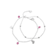 thumbnail image 2 of Tobillera de Plata Doble Cadena con Corazones y Circones, 2 of 3