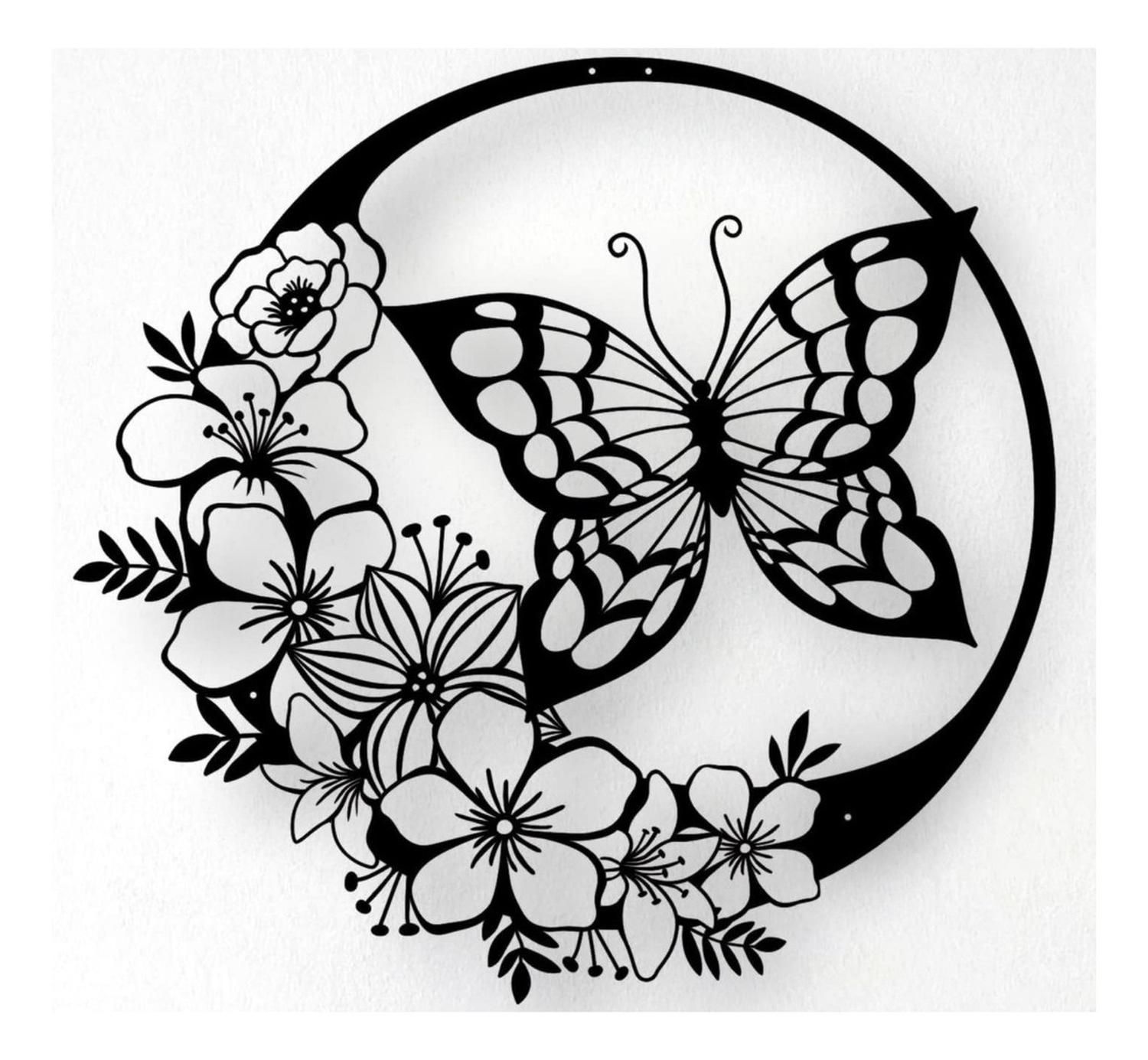 Genérico - Cuadro Decorativo Mariposa Artesanal En Madera Mdf 3Mm