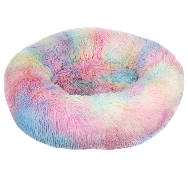 Cama de peluche para mascotas, cama redonda con forma de donut para perros pequeños, suave y relajante para perros y gatos, cómoda cama para gatos, diámetro exterior de 40 cm