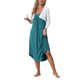 thumbnail image 2 of INSPIRE CHIC Vestido de Pijama para Mujer, Ropa de Dormir, Camisón con Tirantes Espagueti, Talla L, Verde Pavo Real, 2 of 6