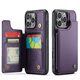 thumbnail image 1 of Funda Tipo Cartera de Cuero Morada para iPhone, Estuche Protector Anti Impacto con Tarjetero, Ranuras para Tarjetas y Espacio para Efectivo, 1 of 5