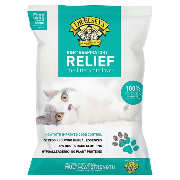 Arena para gatos Dr. Elsey's R&R, arcilla aglutinante que reduce el estrés, 8,16 kg