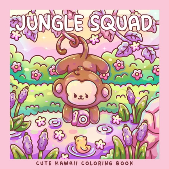 Libro para colorear Jungle Squad: animales kawaii y adorables de la selva