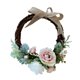 thumbnail image 4 of corona de flores artificiales de ratán puerta de la puerta corona decoración de la boda crema, 4 of 5