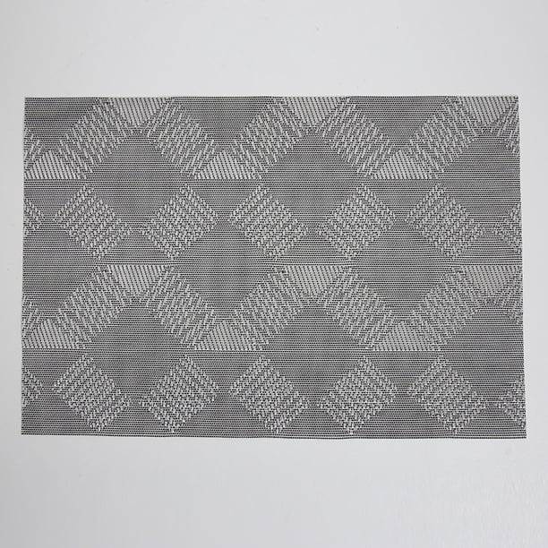 XmhyTop Juego de 6 Manteletes Individuales para Mesa, Hechos de PVC Resistente, Antideslizantes y Termorresistentes, Ideal para Hogares, Restaurantes y Cocinas, Estilo L, 45*30cm, Gris