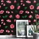 thumbnail image 2 of 1 Roll 17.72in*78.74in Black Flower 3d Wallpaper Self-adhesive Waterproof Pvc Wall Sticker Warm Dormitory Luxury Living Room TV Background Wall Wallpaper Furniture Renovation Sticker Home Decor, 2 of 4