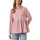 thumbnail image 1 of INSPIRE CHIC Top de Punto Waffle para Mujer de Manga Larga Blusas Peplum Babydoll L Rosa, 1 of 6