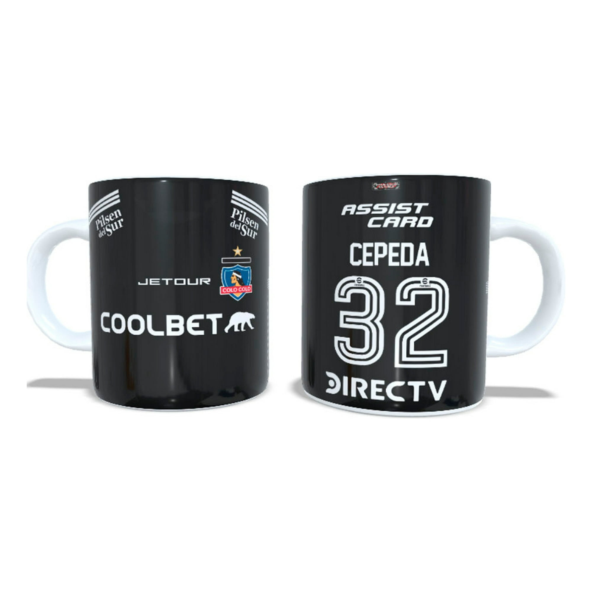 Arumistorechile - Tazon Taza + Porta Vaso Negro Colocolo 2024 - Lucas Cepeda