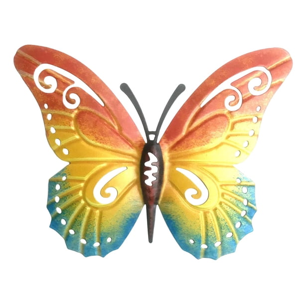 Decoraciones De Pared De Mariposas, Esculturas De Pared, Figuritas Para Jardín, Decoración Del Hogar, Naranja, Amarillo, Azul