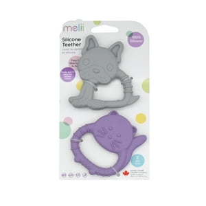 Melii - Pack De 2 Mordedores De Silicona Bulldog Y Gato
