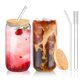 thumbnail image 1 of Vasos de vidrio DAMCONME 480 ml con tapas y pajillas – juego de 2 unidades para bebidas, 1 of 9