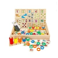 Genérico - Juego De Aprendizaje Matematico De Madera Cafe