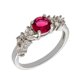 thumbnail image 1 of Anillo BERTHA Juliet chapado en oro blanco de 18 quilates con circonita cúmulo rojo, 1 of 3