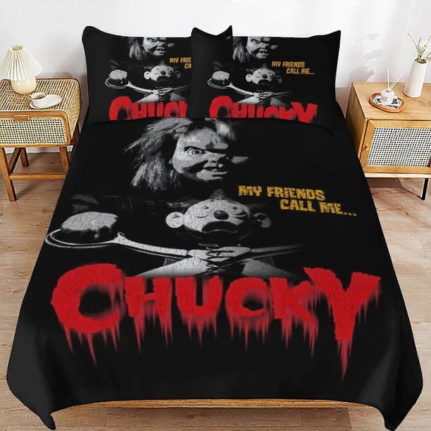 Juego De Ropa De Cama De La Novia De Chucky Funda Nórdica Ropa De Cama De Dibujos Animados Cómoda Y Ligera 3 Piezas (funda)