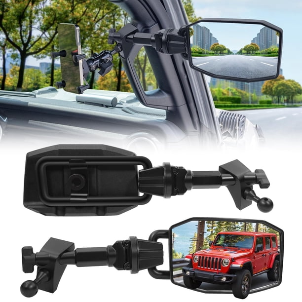 GEVINFA Espejos laterales para Jeep Wrangler JL JLU y Gladiator JT 2024‑2026 (puertas abiertas)