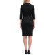 thumbnail image 3 of INSPIRE CHIC Vestido Envolvente para Mujer con Solapa en V, Manga 3/4 con Bolsillos, Elegante para Oficina, Negocios, Ajustado, Lápiz, Mini, Pequeño, Negro, 3 of 5