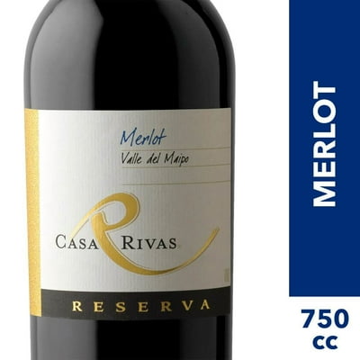 Vino Tinto Reserva Merlot Botella 750 Cc Casa Rivas