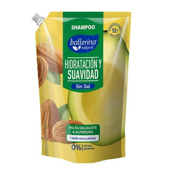 Shampoo Ballerina sin Sal Palta y Almendra Doypack, 750 ml