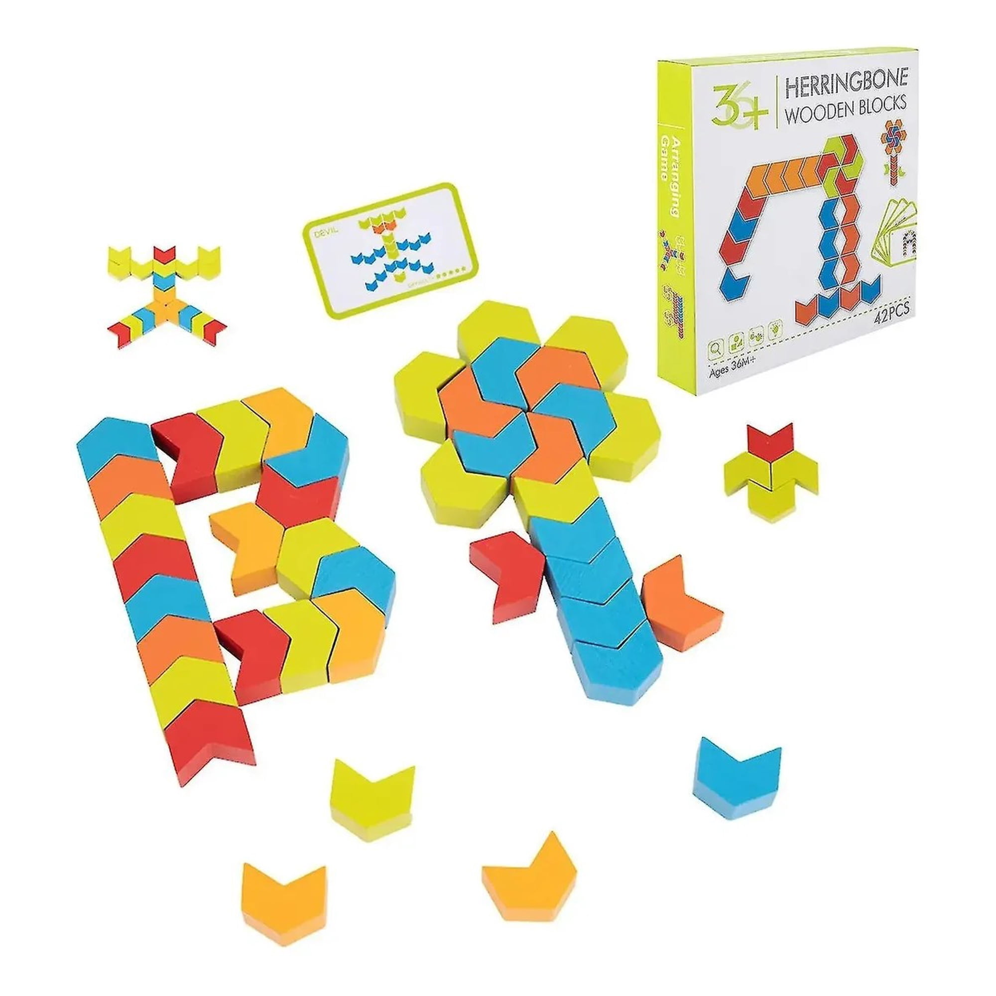 Linea Sport - Bloques De Madera Encajable 42pcs Juego Didáctico Infantil
