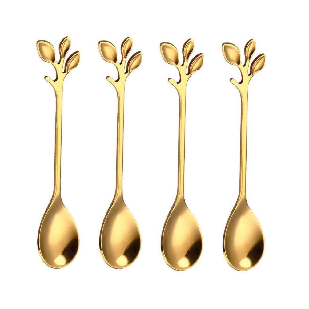 Cucharas Para Café Szlfsx, 20 Piezas, Acero Inoxidable, 12 Cm, Doradas