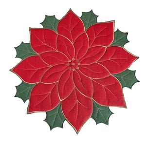 Magideal - Mantel Individual Navideño Para Mesa De Comedor, Posavasos Acolchado De Lino, Mantel Para Cena, Decoración Para El Hogar, Encimera, Cocina Y Comedor , Rojo 60Cm