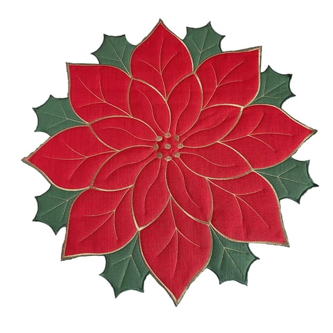 Magideal - Mantel Individual Navideño Para Mesa De Comedor, Posavasos Acolchado De Lino, Mantel Para Cena, Decoración Para El Hogar, Encimera, Cocina Y Comedor , Rojo 60Cm