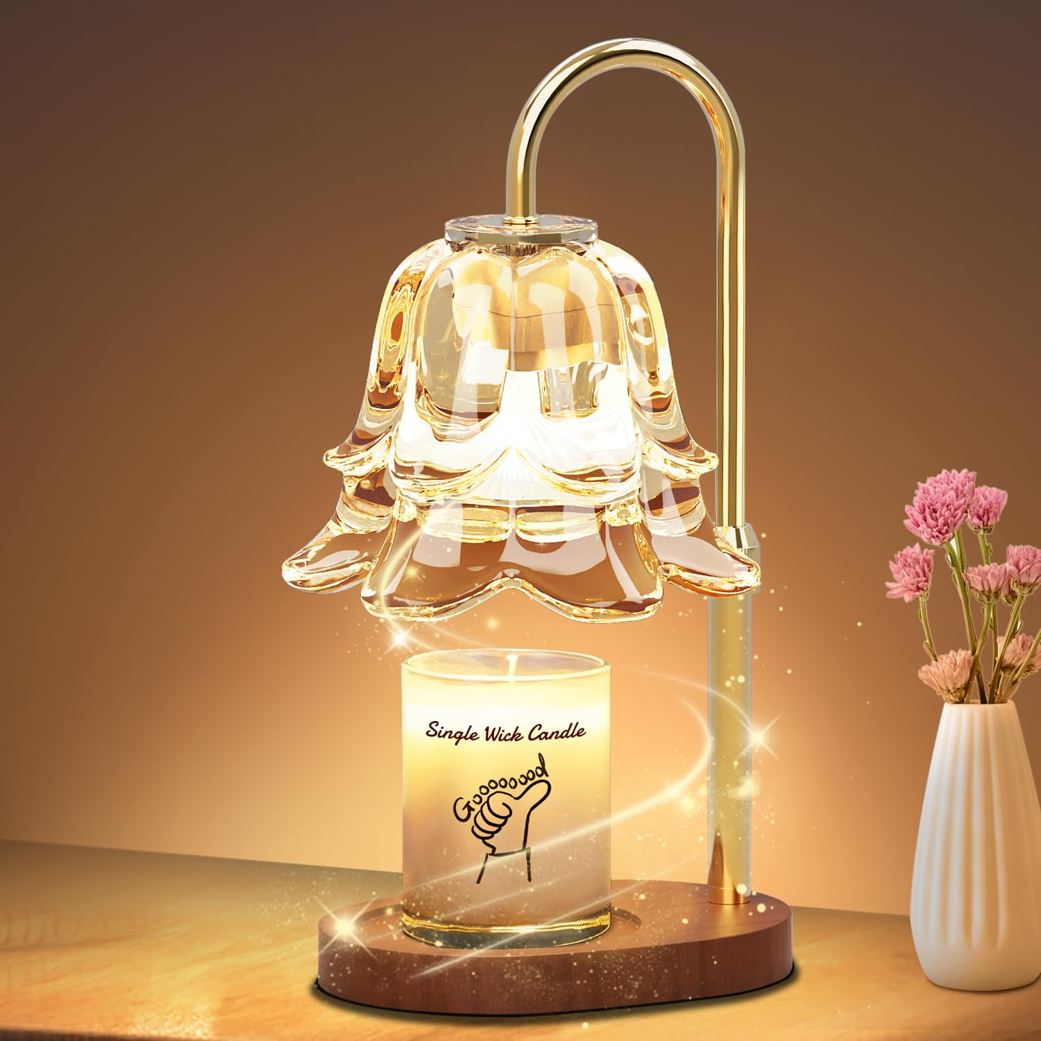 Lámpara Calentadora De Velas Soofoo Con Temporizador, Regulable, La Cera Se Derrite