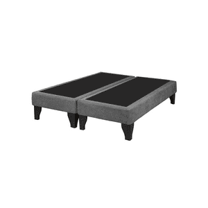 Importclick - Base Dividida Cama Europea 2 Plazas 150X190 Cm Gris Claro Felpa