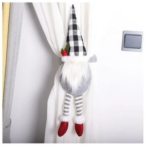 Genérico - Muñeco Adorno De Navidad Tapador De Cortina Pascuero Gris Gris