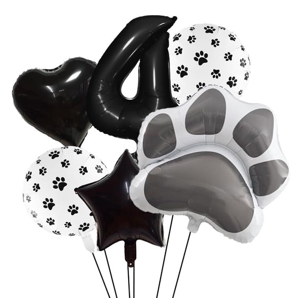 Juego de globos de película de aluminio con estampado de patas negras de antballena con globos