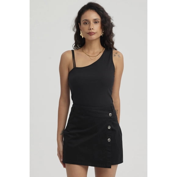 Polera Mujer Doble Pabilo Negro