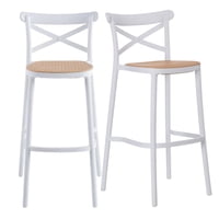 Pandalino - Pack 2 Taburetes Bar & Terraza Valentino 75 Cm | Blanco | Exterior Blanco