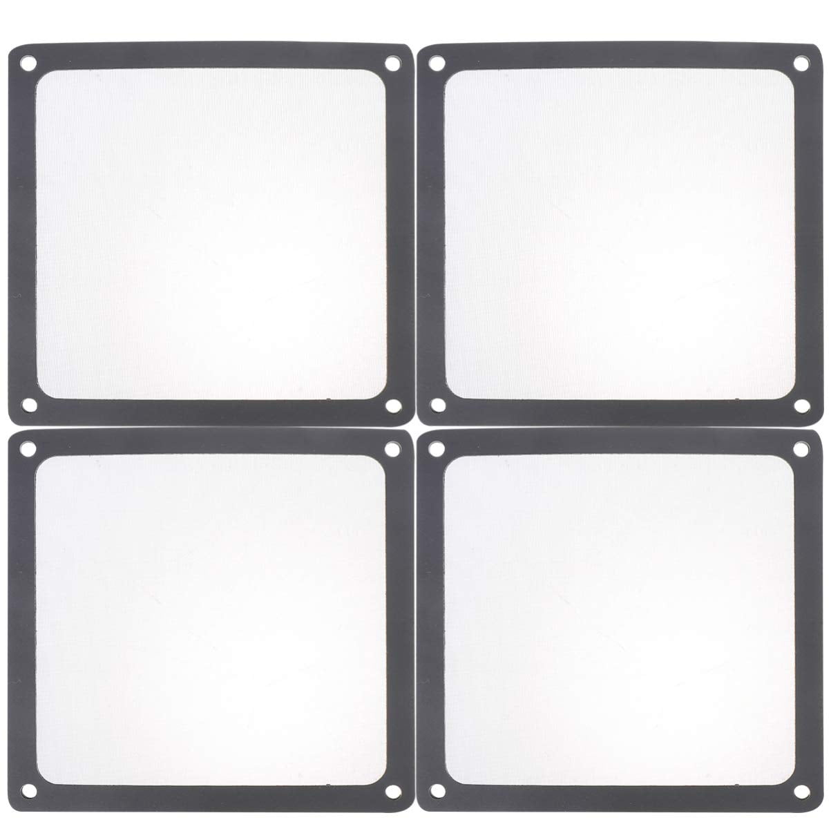 Xusx111 - Filtro De Ventilador Ultrafino De 4 Paquetes De 120mm Con Imán De Enfriamiento Negro, Parrillas De Filtro De Ventilador De Computadora, Malla De Aluminio Ultrafina, Color Negro