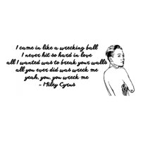 Rienda Libre Graphics - Decomural Wrecking Ball Miley Cyrus Song Lyrics Ws-34094