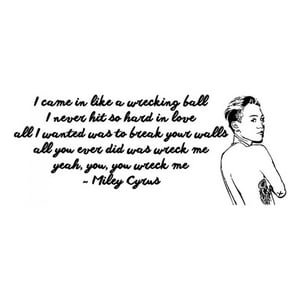 Rienda Libre Graphics - Decomural Wrecking Ball Miley Cyrus Song Lyrics Ws-34094