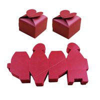 Magideal - 50X Cajas De Regalo De Papel, Cajas De Dulces Para Invitados, Recuerdos De Fiesta De Pastelería, Cajas Plegables, Cajas De Embalaje Para Dama De Honor , Rojo