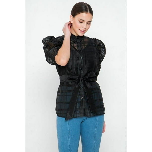Una Mini Blusa de Organza Transparente