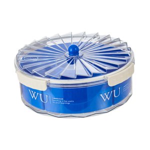 Magideal - Bandeja Para Servir Dividida Con Tapa Bandeja De Frutas De Lujo Decoración Del Hogar Tazón De Dulces Caja De Dulces Para Festivales Bandeja De Frutas Azul