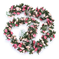 Genérico - Rosas Enredadera Artificiales 2.3M Bicolor