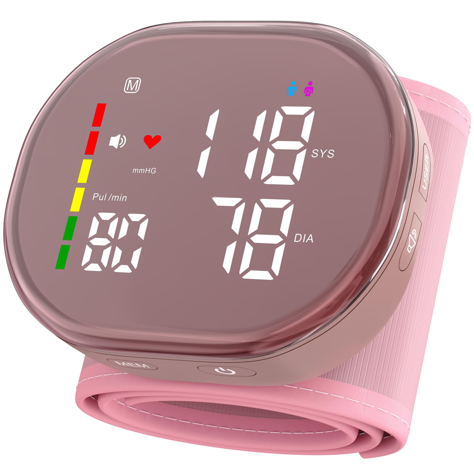 Tensiómetro De Muñeca Guaever Recargable Con Manguito