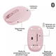 thumbnail image 3 of Mouse Inalámbrico Bluetooth Logitech M196 Rosa OPEN BOX, 3 of 3