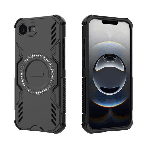 Funda FOXDOCK para iPhone 16e , magnética, resistente a golpes, con soporte, unisex, carga inalámbrica