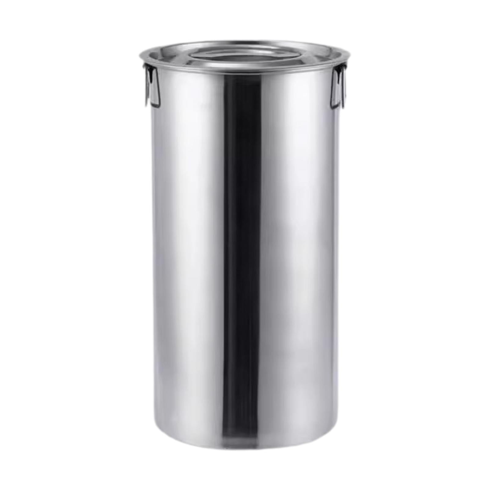 Bothyi - Cubo De Acero Inoxidable Con Tapa, Contenedor De Almacenamiento Para Barbacoa, Salidas A La Playa, 22x40cm, 15l