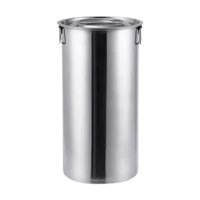 Bothyi - Cubo De Acero Inoxidable Con Tapa, Contenedor De Almacenamiento Para Barbacoa, Salidas A La Playa, 22X40Cm, 15L