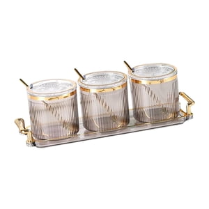 Bothyi - Juego De Caja De Condimentos Acrílicos Especiero Con Tapa Y Cuchara Cruet De Cocina