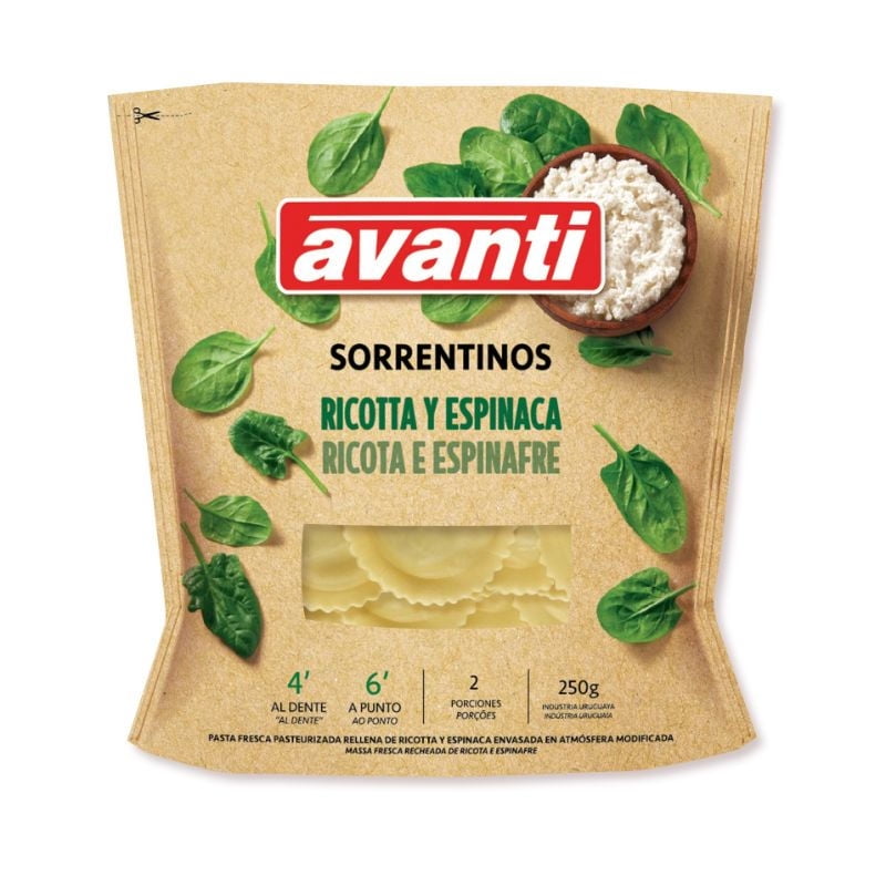 Pasta Fresca Sorrentino Ricotta Espinaca 250 g Avanti
