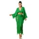 thumbnail image 1 of Conjunto De Blusa De Manga Larga Con Cuello En V Y Falda Con Cintura Elástica Larga Desgastada Verde (para Mujer), 1 of 4
