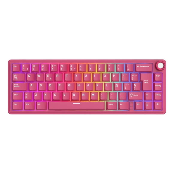 Teclado Mecánico RK R65 Berry Red 65% RGB Español RK